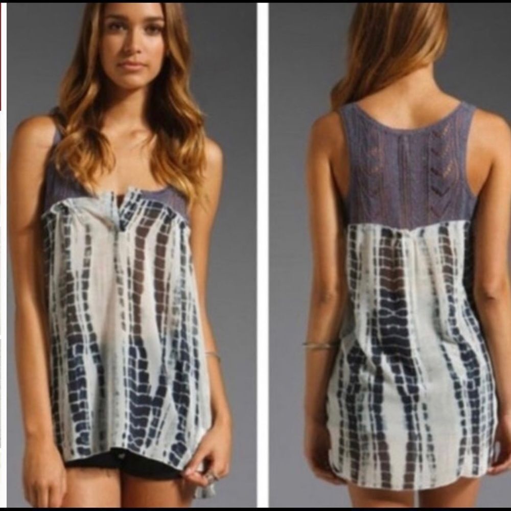 Free People Susquehanna tie dye crochet tank top M